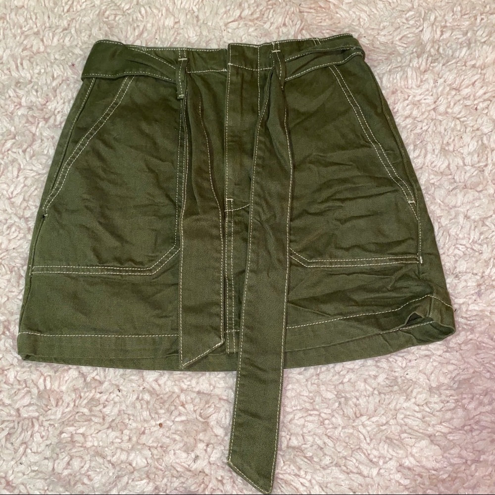 topshop olive green skirt